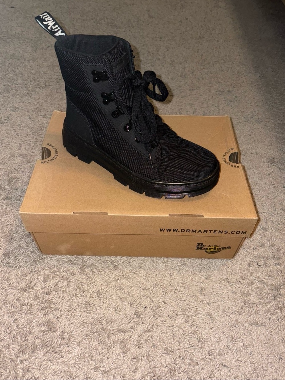 Dr. Martens Womens Black Lace-Up Combat Boot